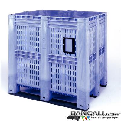 AgriBox115x130h125S3-ICB - AgriBox&reg; Contenitore Box 1390 Litri,  Maxi Bins 1150x1300 h 1250 mm. con 3 Travese. Peso Tara 70 Kg. 