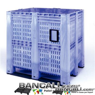 AgriBox1390LC - BOX GRAN VOLUME   1150  x 1300 h1300 mm.  Capacita 1390 Litri,  Cassa in plastica ventilata idonea per l'agricoltura con pareti Forate,  Peso Tara:  72 Kg 