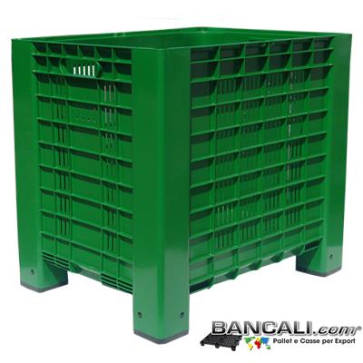 AgriBox60x80h74 - Agri Box 600x800 h.740 mm Cassa in plastica Ventilata idonea per l'agricoltura,  dotata di 4 piedi e 2 Maniglie per agevolare il trasporto. Tara Peso. 12,5 Kg
