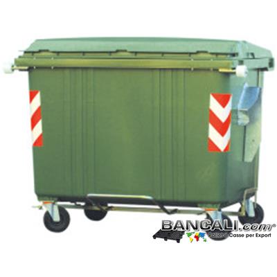 Bin1700LRuo4J - Cassonetto per Rifiuti 1700 Litri  in plastica di vari colori per la Raccolta Differenziata Altezza 1340 mm Larghezza 1150 mm Lunghezza 1880 mm con 4 Ruote in gomma piena  Peso Tara 107 Kg.