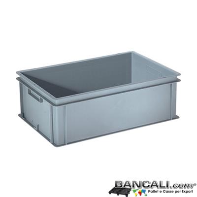 Box40x60h20DM - Contenitore Robusto 400x600xh.200mm. in Plastica Atossica Capacit&agrave; Litri 35. La cassa &egrave; sovrapponibile Dotata di 2 Maniglie NON Passanti. Peso Tara Kg. 1,800