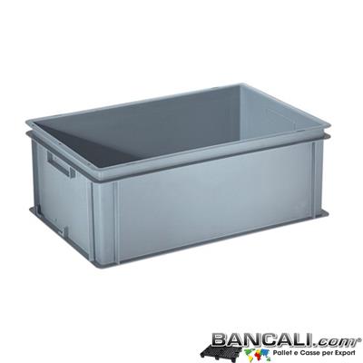 Box40x60h22DM - Contenitore Robusto 400x600xh.220mm. in Plastica Atossica capacit&agrave; Litri 40. La cassa &egrave; sovrapponibile  Dotata di 2 Maniglie NON Passanti. Peso Tara Kg. 2,100