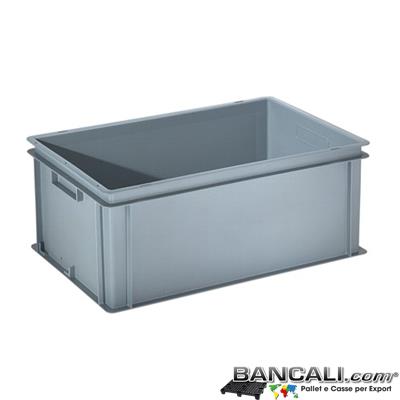 Box40x60h24DM - Contenitore Robusto 400x600xh.240mm. in Plastica Atossica  capacit&agrave; Litri 45. La cassa &egrave; sovrapponibile Dotata di 2 Maniglie NON Passanti. Peso Tara Kg. 2,000