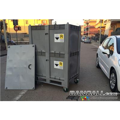 Cargo Pallet Box a TORRE 800x1200 h.1700 mm. in Plastica nobile; dotato di 4 Route. Destinato per tutti gli usi industriali specifici e generici.  Peso Tara con Ruote 67 Kg.