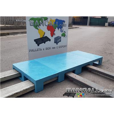 CombiPal60x140 - PALLET Dusseldorf  600x1400 mm Robusto in plastica LDPE, con 5 Traverse, Inforcabile 4 Vie, Rinforzato con 2 Barre di Metallo. Ottimo come Pedana Antisdrucciolo; Peso Tara  25 Kg.