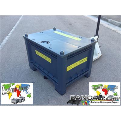 EBOX300Lh65R7 - Cassa per Export 700x1000 h.650cm 300 Litri in Plastica 7 piedi  Vie 2 Rinforzata con Coperchio Peso Tara 24 Kg.