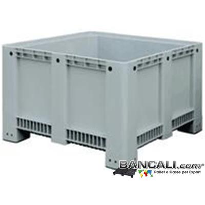 EXPORT-BOX® Cassone in Plastica 100x120  h.58cm PARETI Chiuso  4 Piedi ,  incluso Coperchio ( di forma RETTANGOLARE ). Peso Tara 37 Kg. 