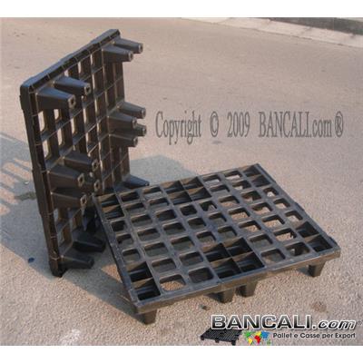 Euro-80x80-Multipiede-2WT-4WM - Bancale in Plastica 800x800 mm inseribile a maglia grigliata 6 Piedi per Spedizioni Marittime nei Container EXPORT-PALLET&reg; per la Logistica.Peso Tara  Kg. 4 