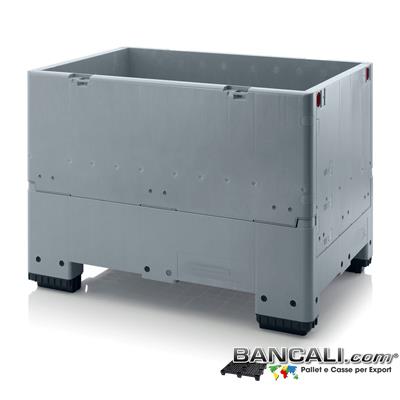 ISO-Box80x120AP - Contenitore Isotemico  800x1200 h900 mm. in plastica Atossica per alimenti  Igienico Ripieghevole. Peso Tara Kg.43