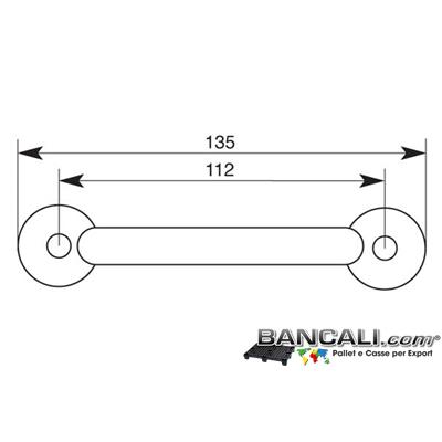 Maniglia135mm - Maniglia Universale Selezionata, 135 mm stampata di metallo, optional per qualsiasi tipo di presa ai Cunei o Cassette. Tara Peso 33 gr.