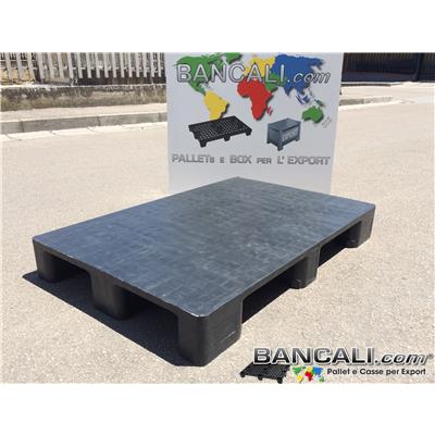 EuroPallet  in Plastica 800x1200 h 150 mm. Piano Liscio e Chiuso di media robustezza con 9 Piedi  inforcabile 4 Vie Traspallet  idoneo per la Logistica.  SENZA Bordi Peso Tara Kg. 13