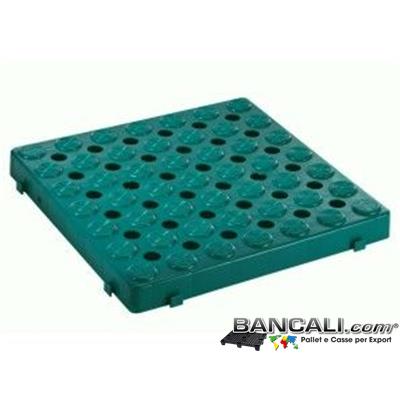 Ped50x50h5Sig - Pedana Forata incastrabile 500x500 h.50mm Passerella Pedonabile Pavimentazione in plastica, componibile su 4 lati stampata in Colore Verde Bottiglia PesoTara: 