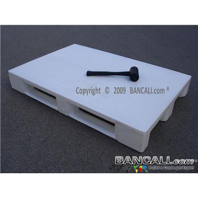 RACK80x120CDJ - EuroPALLET Igienico 800x1200 mm. con standard HACCP, idoneo per scaffale con 3 slitte e 3 Barre di Metallo nel pianale come rinforzo. Peso Tara 19 Kg.