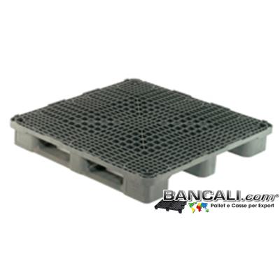 Rack-Stack-120x120-S3-W - PALLET Quadrato in Plastica 1200x1200  h.170 mm Sovrapponibile per Grosse Portate anche su Scaffale Rack, Grigliato. Con 3 Binari  Peso 26 Kg.