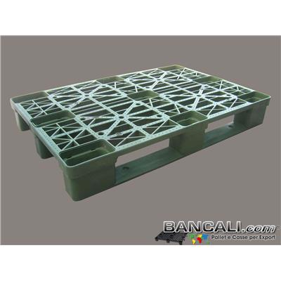 Rack80x120STX - Bancale Europallet 80x120 in Plastica idoneo per Scaffale, per la Logistica e le Esportazioni, con 3 slitte incastrate, Molto Robusto, Griglia o Maglia Trapezoidale