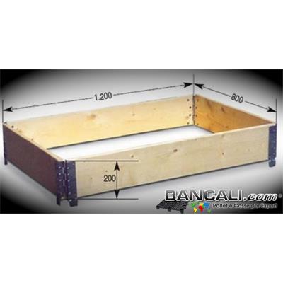 Sponde-Legno-Robuste-4-Cerniere-80x120-h200 - Sponde Pieghevoli a Rombo in LEGNO  800x1200 h. 200 cm.  con 4 Cerniere; Paratie destinate a contenere le merci. Cinture utilizzate in modo modulare in altezza.