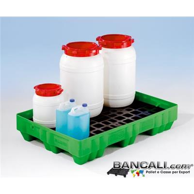 VasConPAL75L - Vasca di Contenimento in Pallet Plastica;  Litri 76 con Griglia